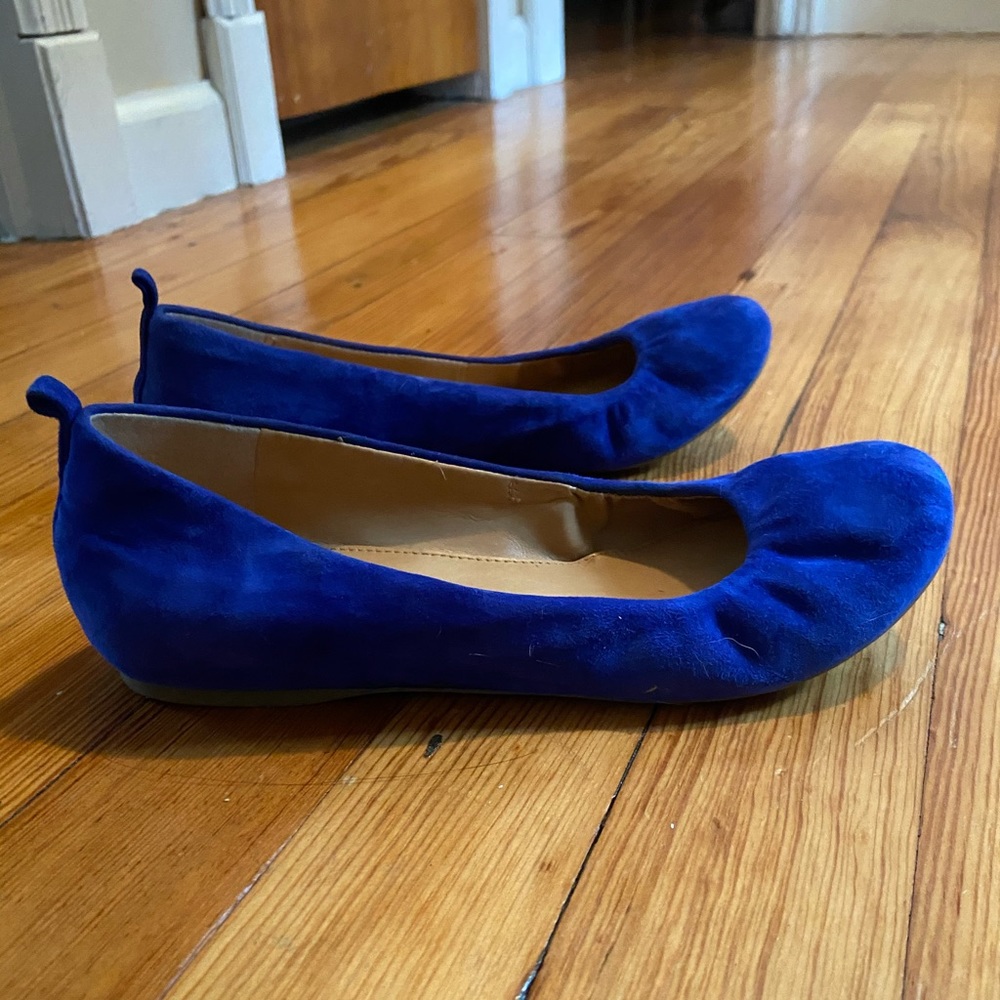 J. Crew blue suede shoes